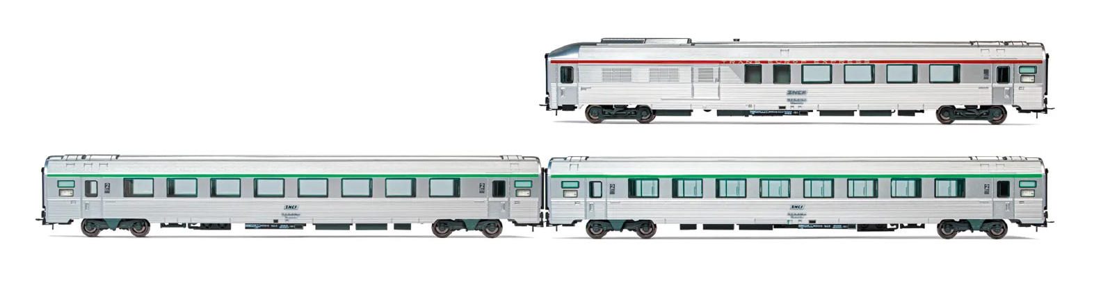 JOUEF HJ4196- Coffret de 3 voitures "EC Etoile du Nord" set 1/2- Ep. V - SNCF- NEUF