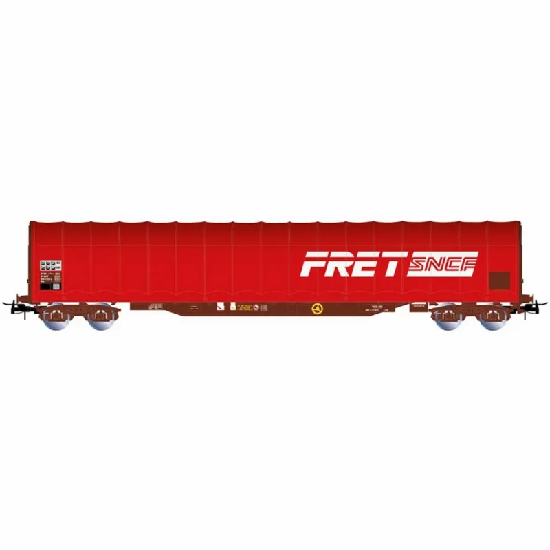 JOUEF HJ6334,  Wagon bâché à bogies type Rils, « FRET », livrée rouge, Ep. IV-V, SNCF – HO