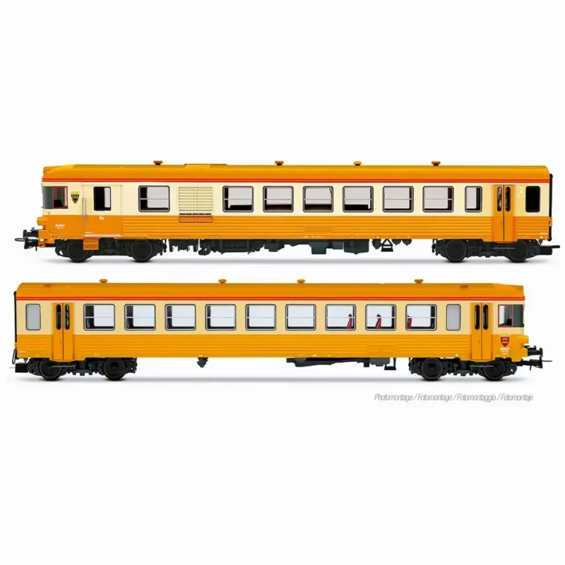 JOUEF HJ2627 SNCF, Autorail diesel bicaisse X 4790, livrée orange/grise, HO, SNCF, Ep IV - Analogique - 2R