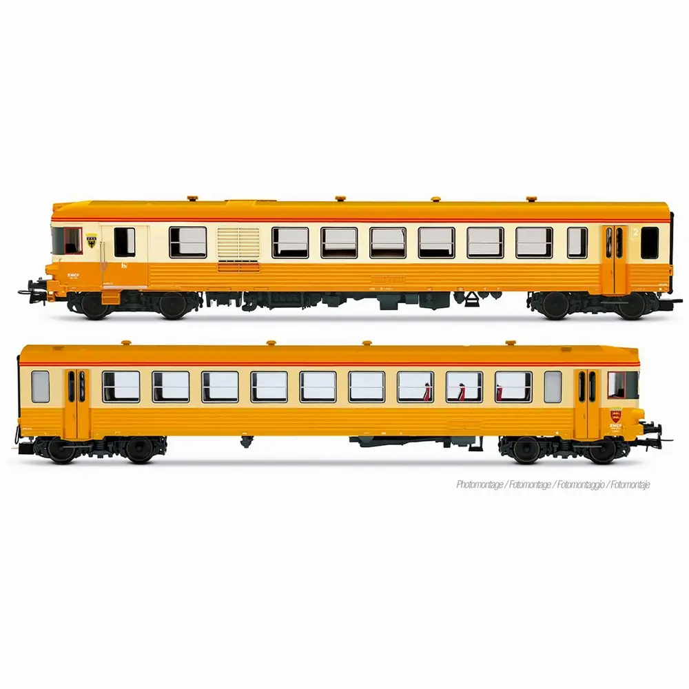 JOUEF HJ2627 SNCF, Autorail diesel bicaisse X 4790, livrée orange/grise, HO, SNCF, Ep IV - Analogique - 2R
